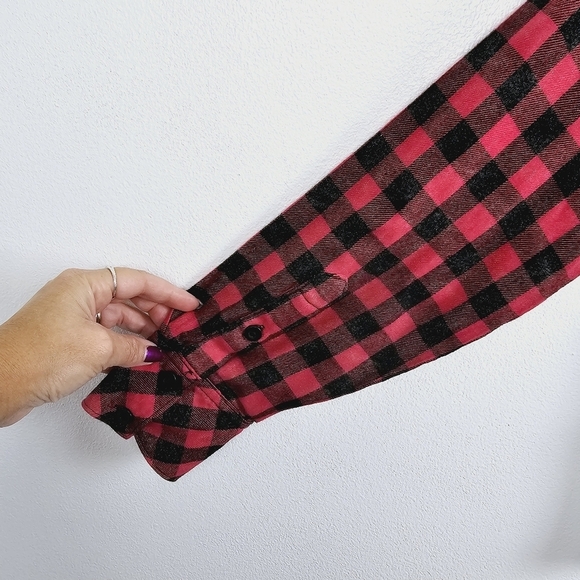 Anthropologie Cloth & Stone Buffalo Check Button Front Shirt - Picture 7 of 13